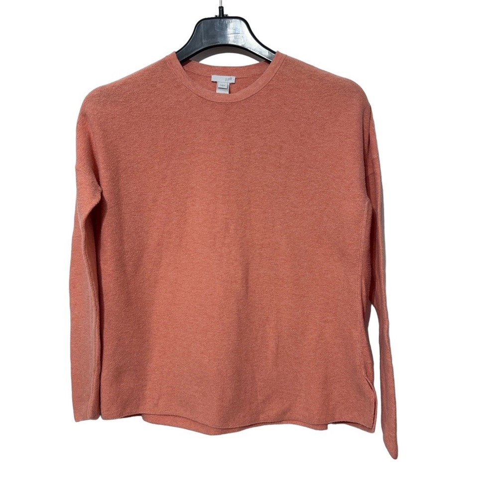 J Jill Textured Cotton Knit Top Womens Small Crewneck